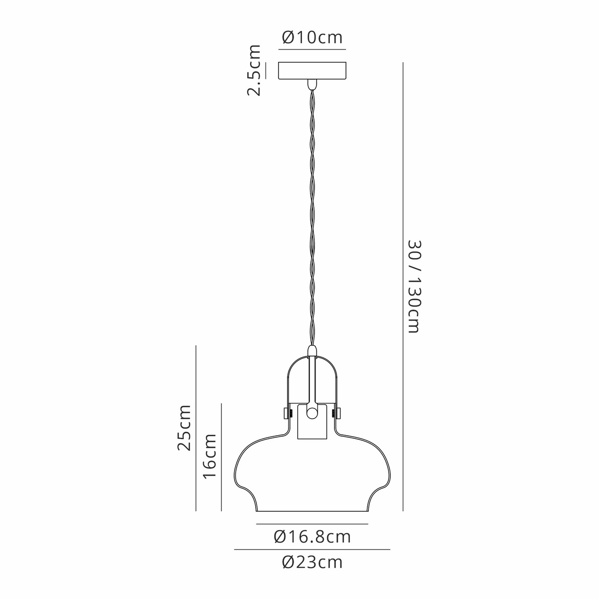 Bedlington Single Drop Pendant in Polished Nickel with Clear Glass Shade