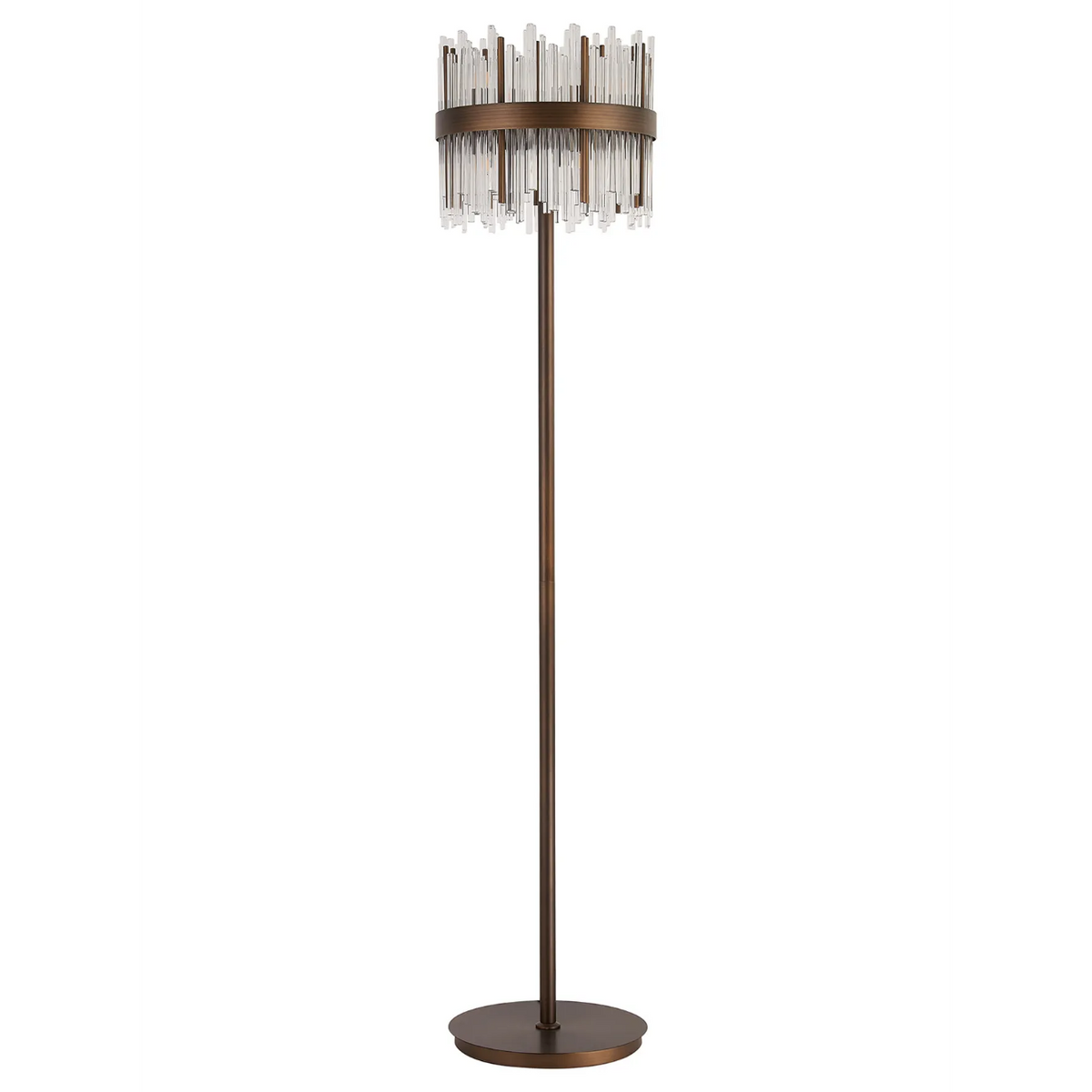 Eckington Floor Lamp in Matt Bronze with Clear Glass Rods