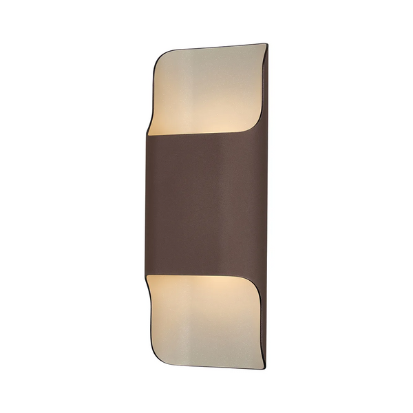 Jesmond 305 IP65 Exterior LED Wall Light in Cacao with Even Open Curve Shade