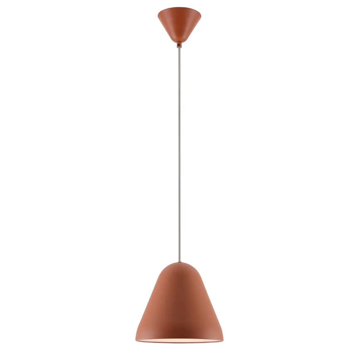 Tudeley 220mm Single Drop Pendant in Matt Orange