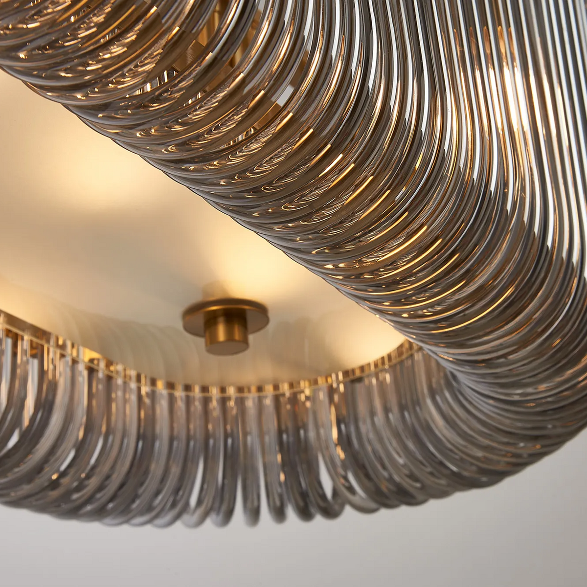 Jevington 1000mm Linear Pendant in Brass with Smoked Glass