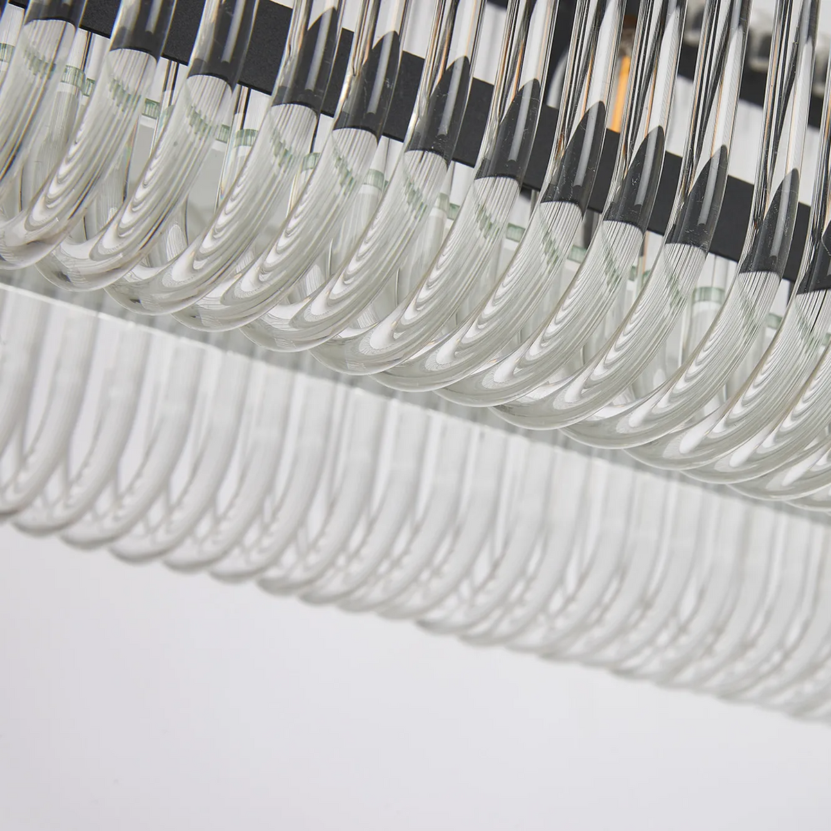 Jevington 1000mm Linear Pendant in Black with Clear Glass
