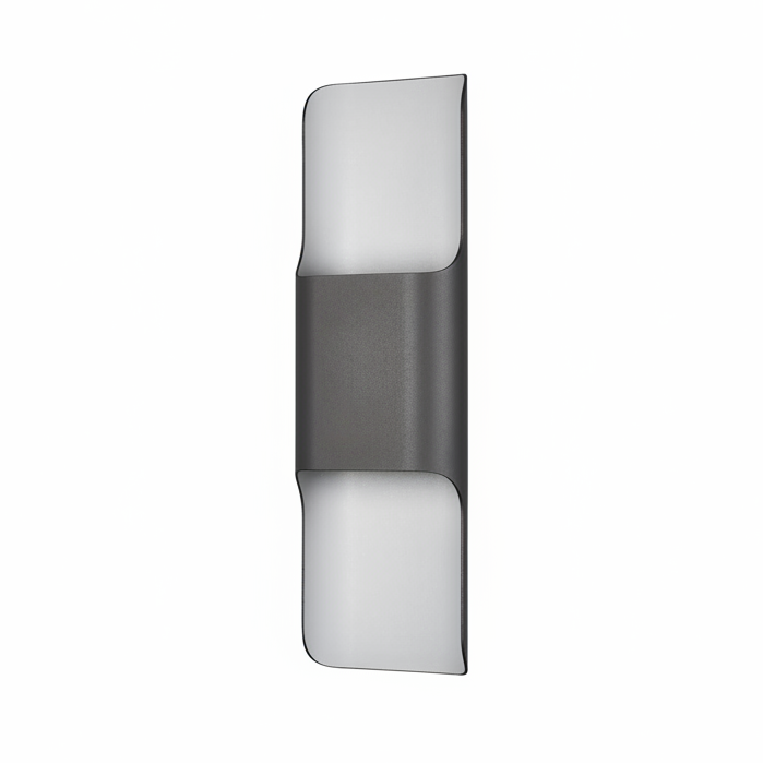 Jesmond 403 IP65 Exterior LED Wall Light in Anthracite with Even Open Curve Shade