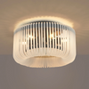 Jevington 400mm Flush Ceiling Light in Black with Frosted Glass