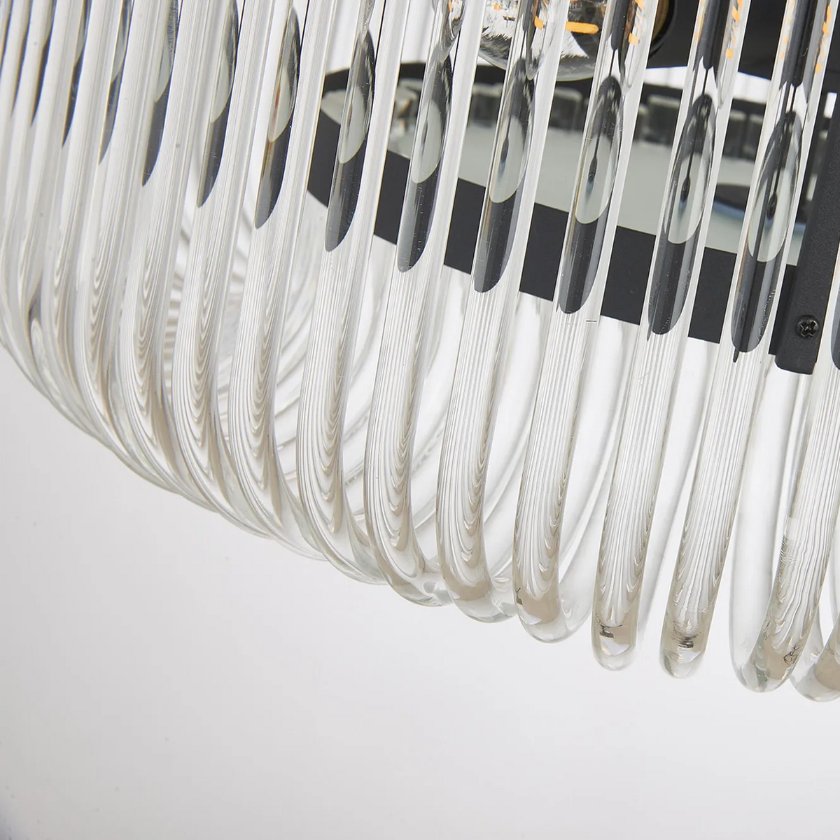 Jevington 400mm Pendant or Semi Flush in Black with Clear Glass