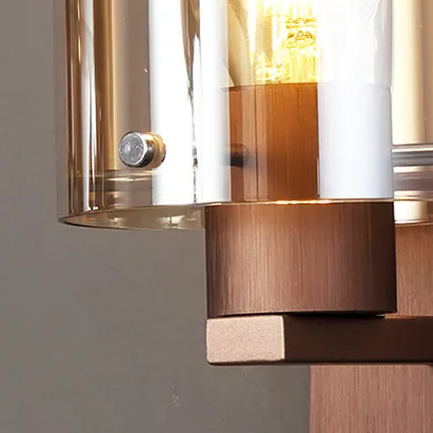 Belstone Switched Wall Light in Mocha with Amber Glass