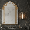 Beeley IP54 Wall Light in Anthracite & Satin Nickel with Ribbed Glass Shade