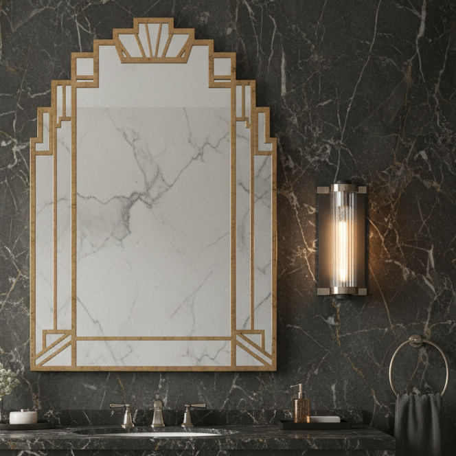 Beeley IP54 Wall Light in Anthracite & Satin Nickel with Ribbed Glass Shade