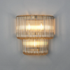 Jevington Large Two Tier Wall Light in Brass with Smoke Brown Glass