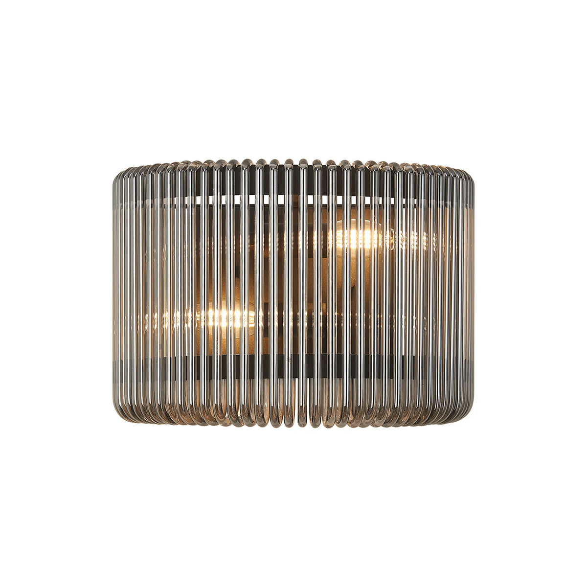 Jevington Medium Wall Light in Black with Smoked Glass
