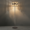Eckington Floor Lamp in Black Chrome with Cognac Glass Rods