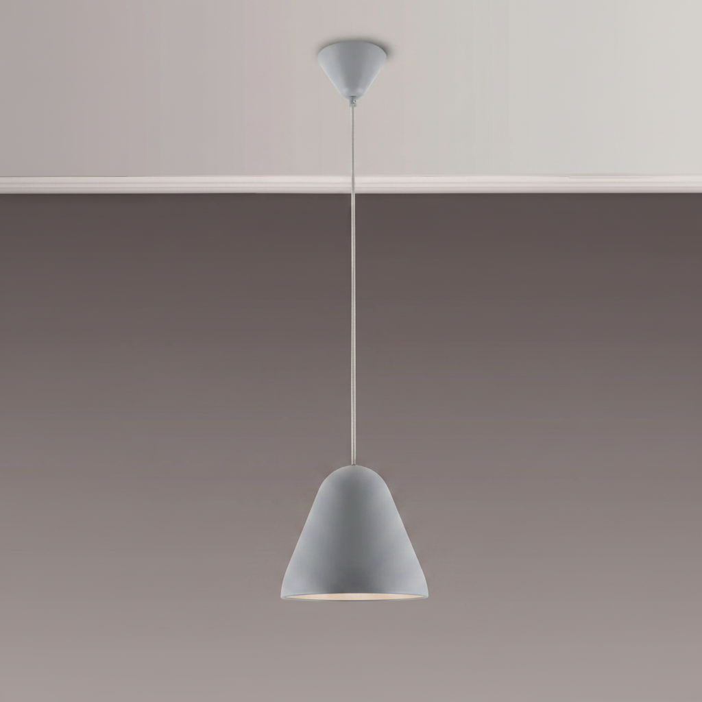Tudeley 220mm Single Drop Pendant in Matt Grey