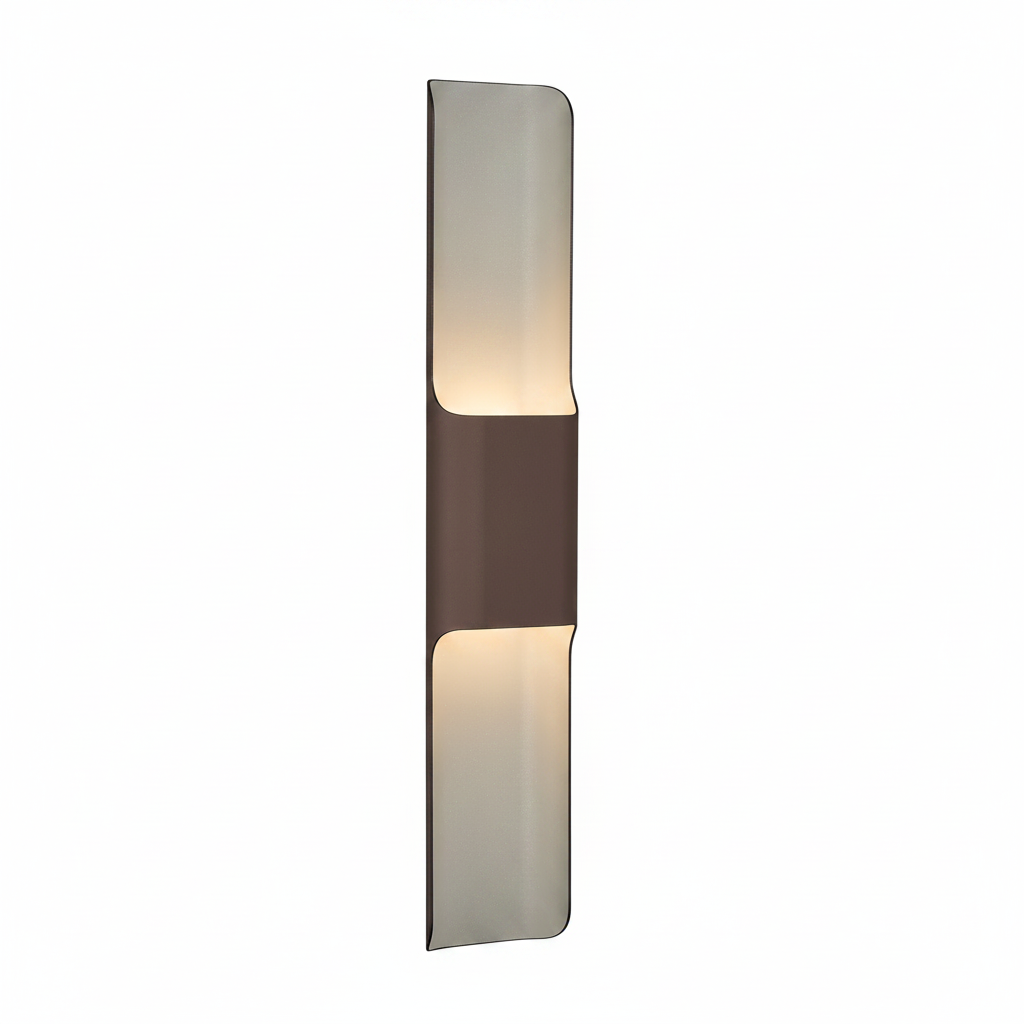 Jesmond 670 IP65 Exterior LED Wall Light in Cacao with Even Open Curve Shade