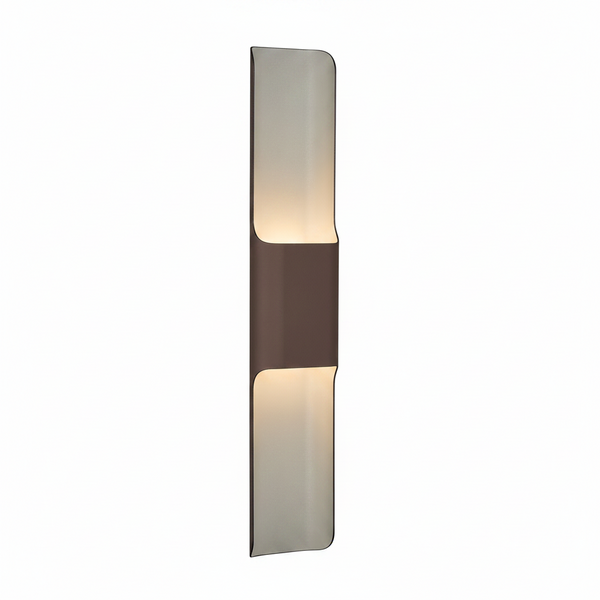 Jesmond 670 IP65 Exterior LED Wall Light in Cacao with Even Open Curve Shade