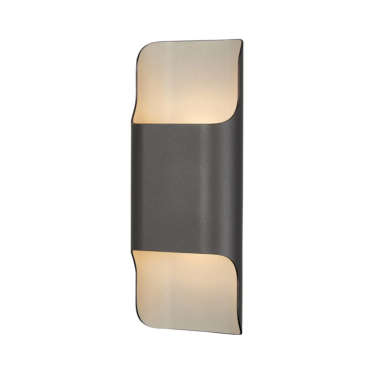 Jesmond 305 IP65 Exterior LED Wall Light in Anthracite with Even Open Curve Shade
