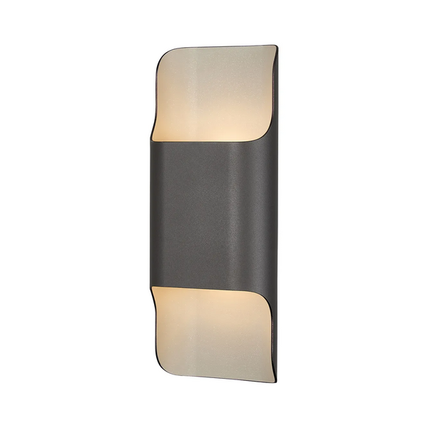 Jesmond 305 IP65 Exterior LED Wall Light in Anthracite with Even Open Curve Shade