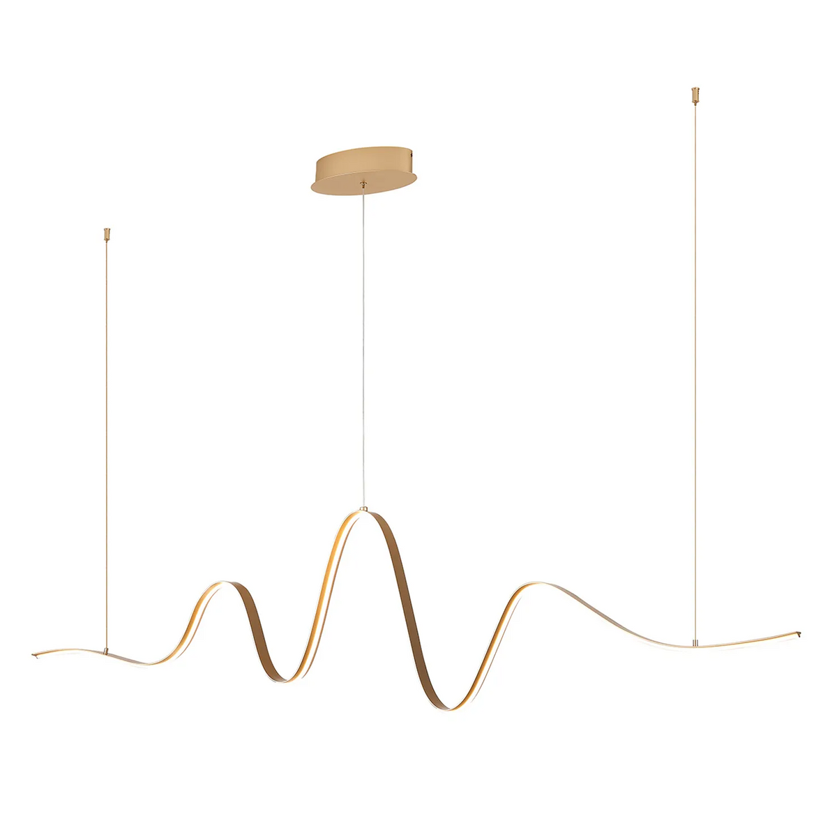 Amble Wave Dimmable LED Linear Pendant in Gold