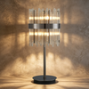 Eckington Table Lamp in Black Chrome with Cognac Glass Rods