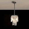 Heptonstall 300mm Two Tier Round Pendant in Satin Nickel with Clear Glass