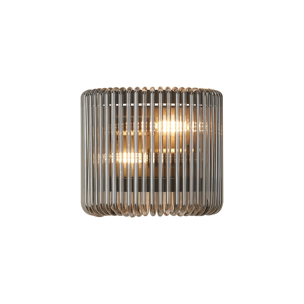 Jevington Small Wall Light in Black with Smoked Glass