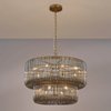 Jevington 780mm Two Tier Pendant or Semi Flush in Brass with Smoked Glass