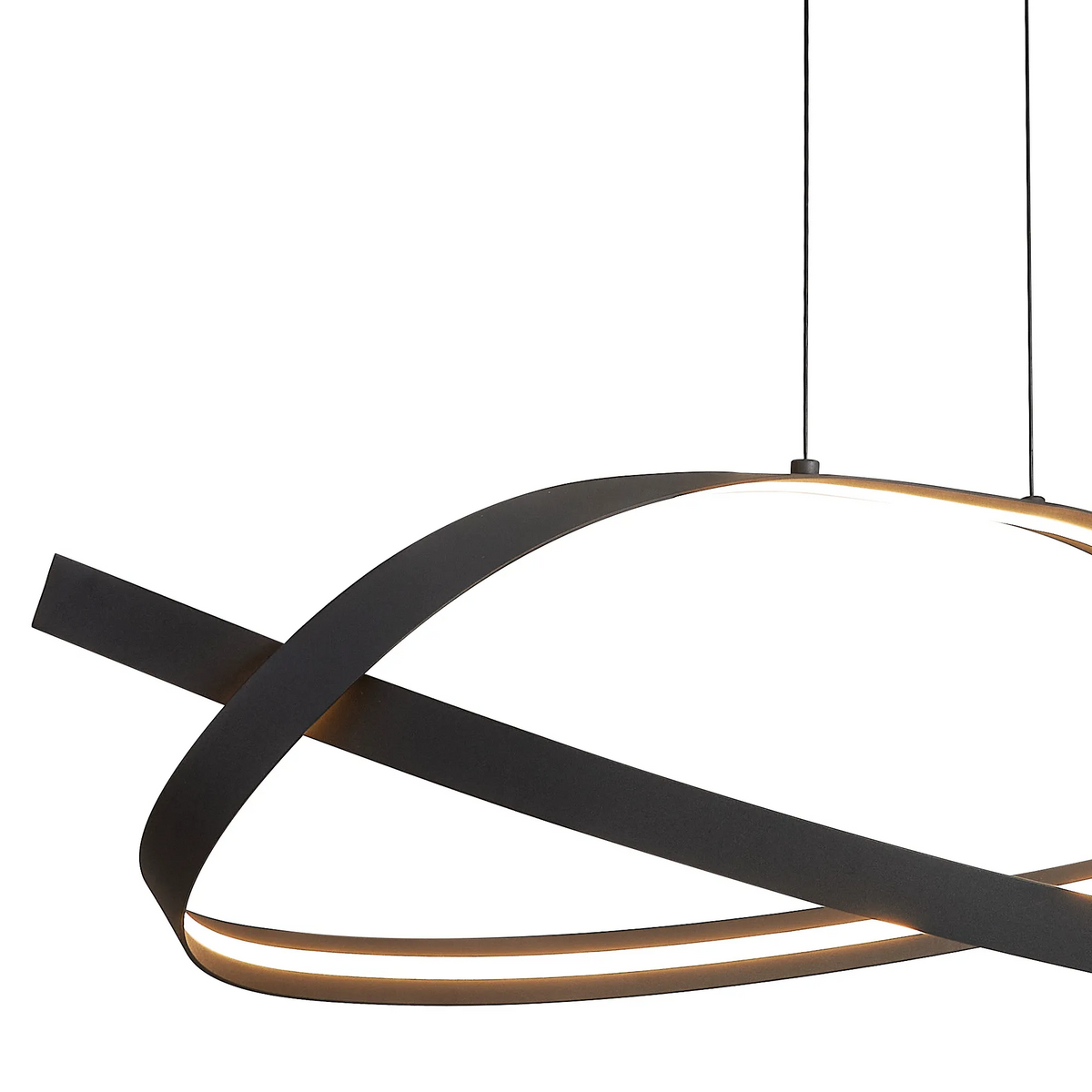 Amble Loop Dimmable LED Linear Pendant in Dark Grey