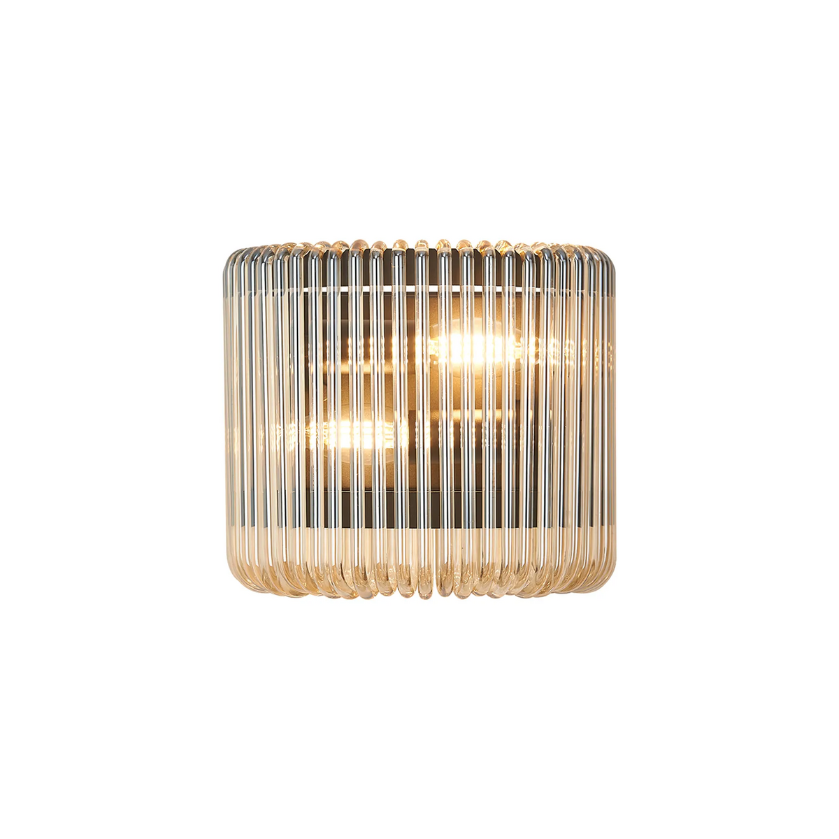 Jevington Small Wall Light in Black with Smoke Brown Glass