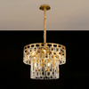 Heptonstall 620mm Two Tier Round Pendant in Matt Gold with Clear Glass