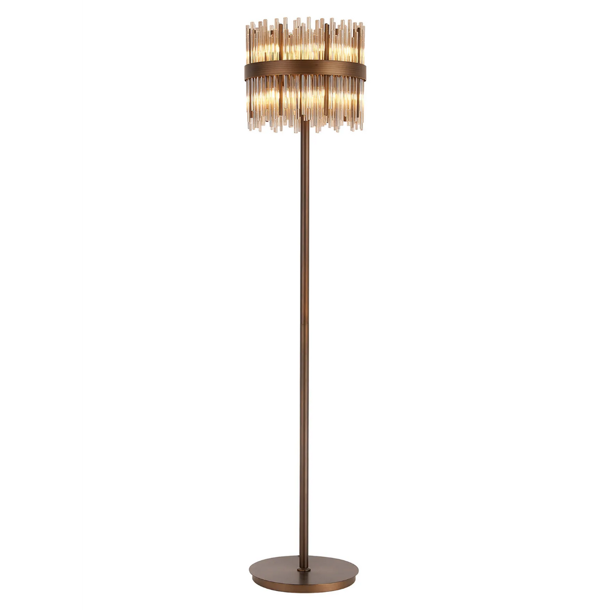 Eckington Floor Lamp in Matt Bronze with Cognac Glass Rods