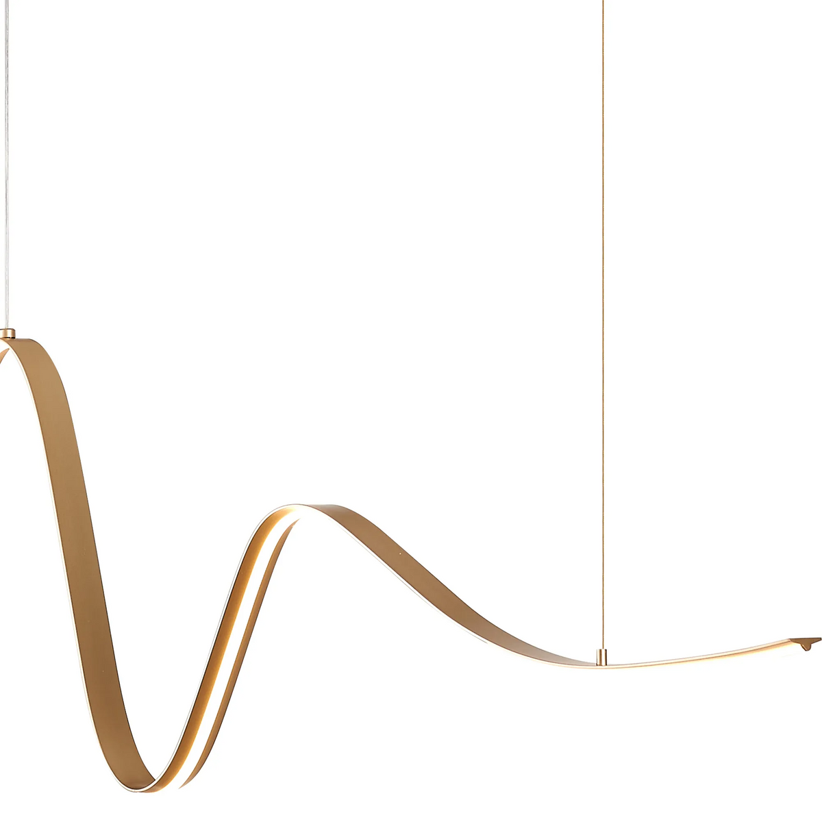Amble Wave Dimmable LED Linear Pendant in Gold