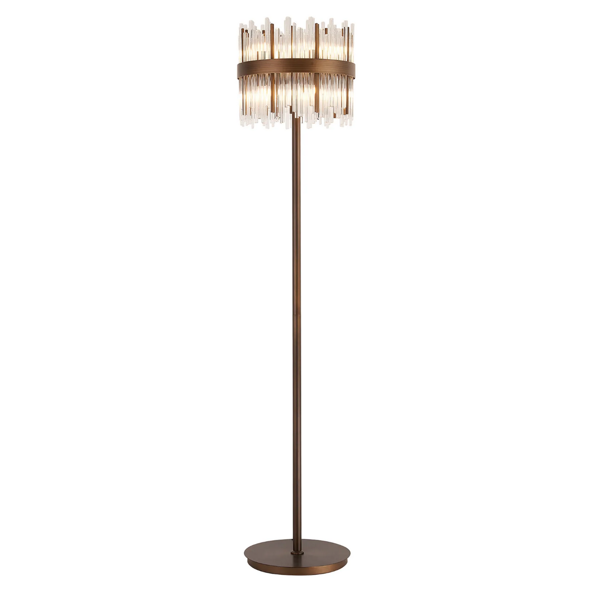 Eckington Floor Lamp in Matt Bronze with Clear Glass Rods