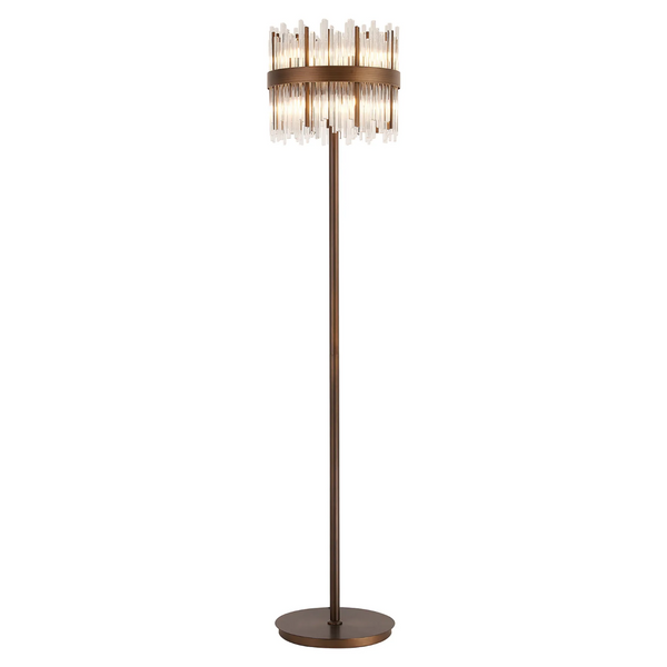 Eckington Floor Lamp in Matt Bronze with Clear Glass Rods