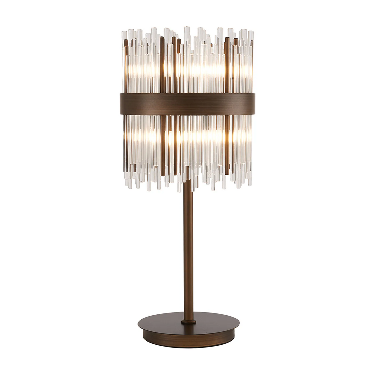 Eckington Table Lamp in Matt Bronze with Clear Glass Rods