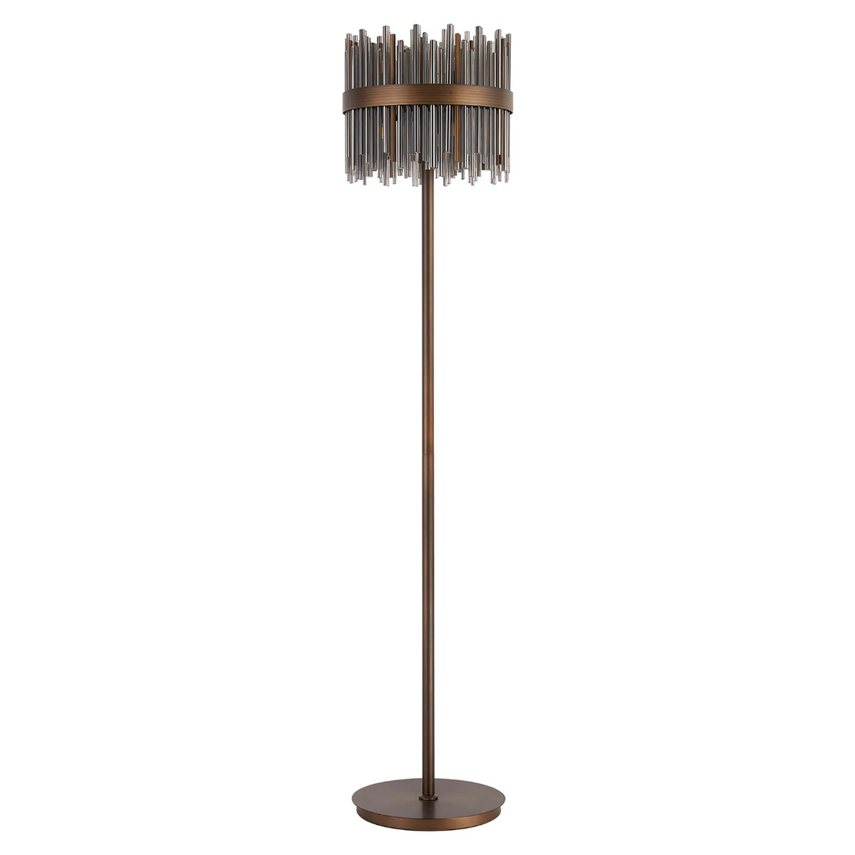 Eckington Floor Lamp in Matt Bronze with Smoked Glass Rods