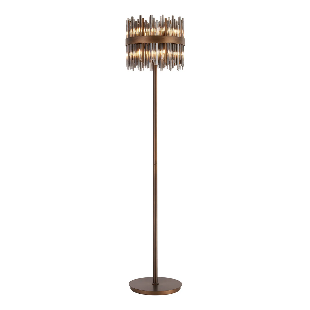 Eckington Floor Lamp in Matt Bronze with Smoked Glass Rods