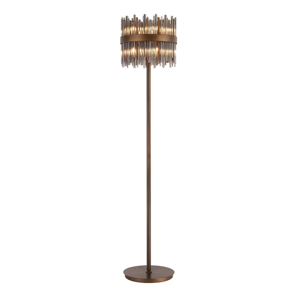 Eckington Floor Lamp in Matt Bronze with Smoked Glass Rods