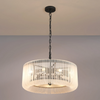 Jevington 600mm Pendant or Semi Flush in Black with Frosted Glass