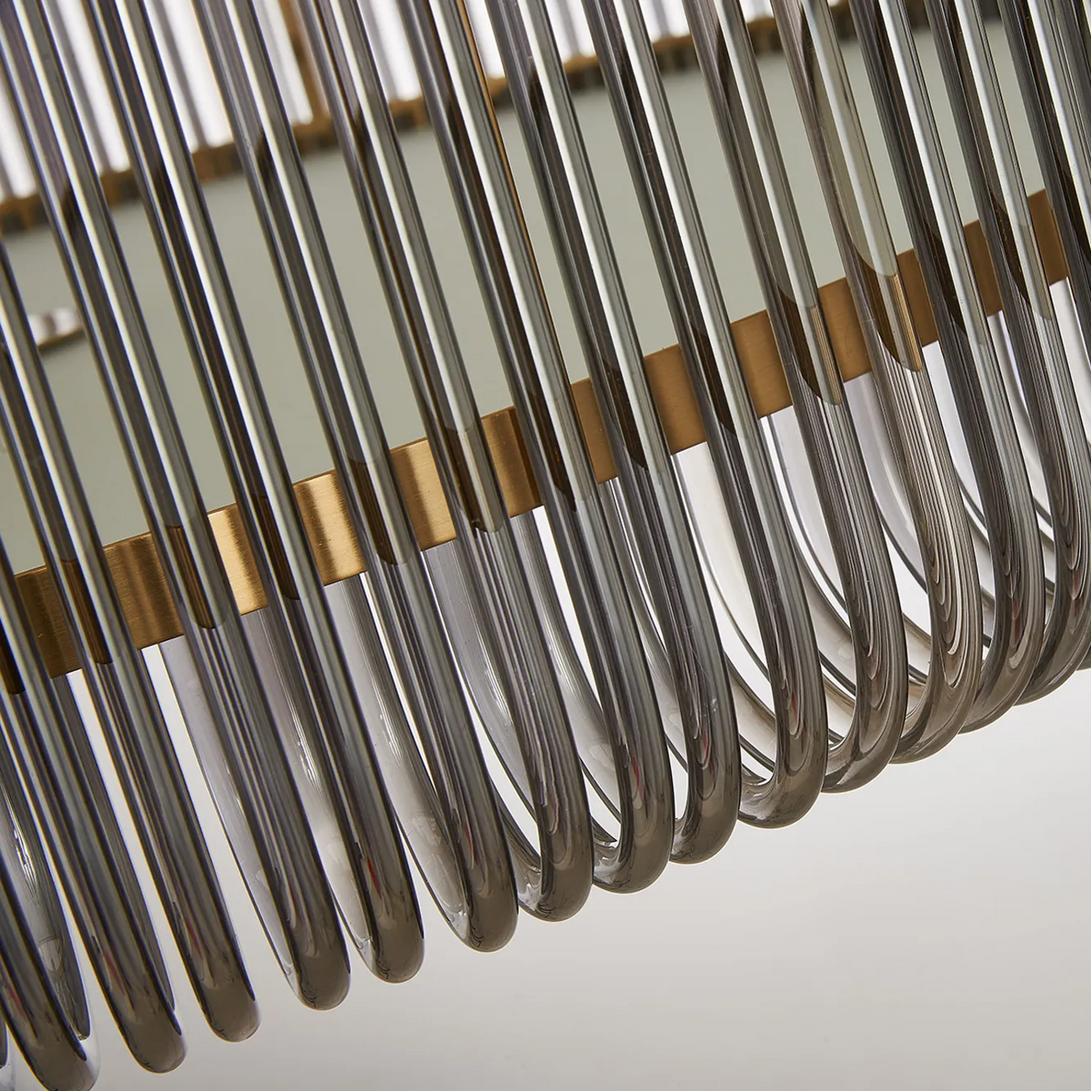 Jevington 1000mm Pendant or Semi Flush in Brass with Smoked Glass