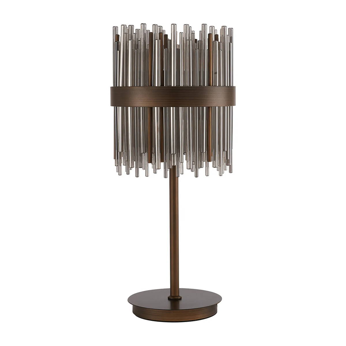 Eckington Table Lamp in Matt Bronze with Smoked Glass Rods