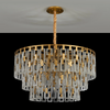 Heptonstall 1000mm Three Tier Round Pendant in Matt Gold with Clear Glass