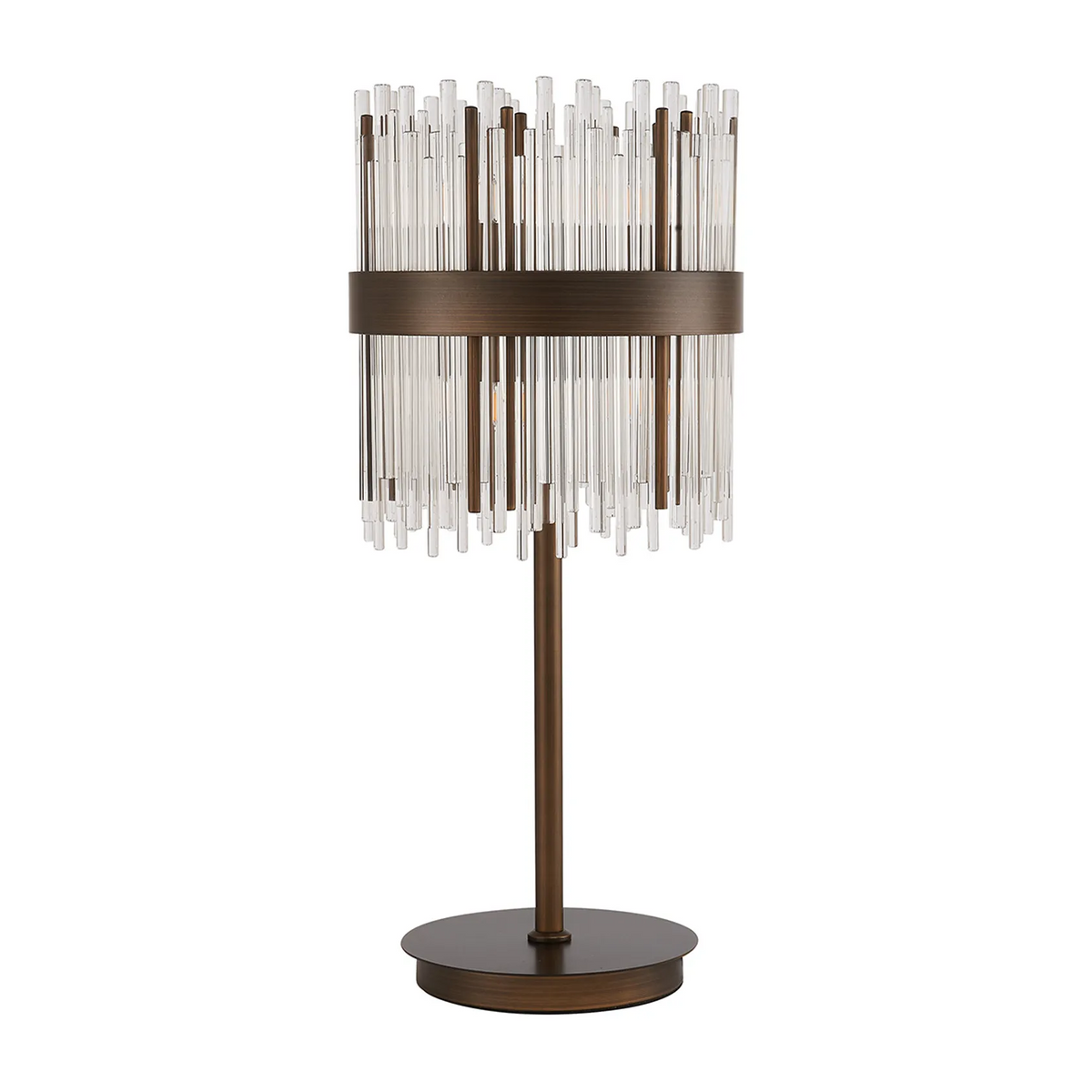 Eckington Table Lamp in Matt Bronze with Clear Glass Rods