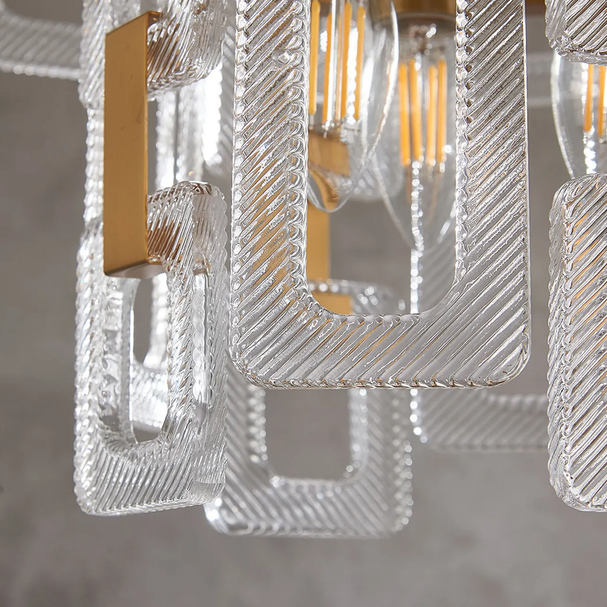 Heptonstall 300mm Two Tier Round Pendant in Matt Gold with Clear Glass