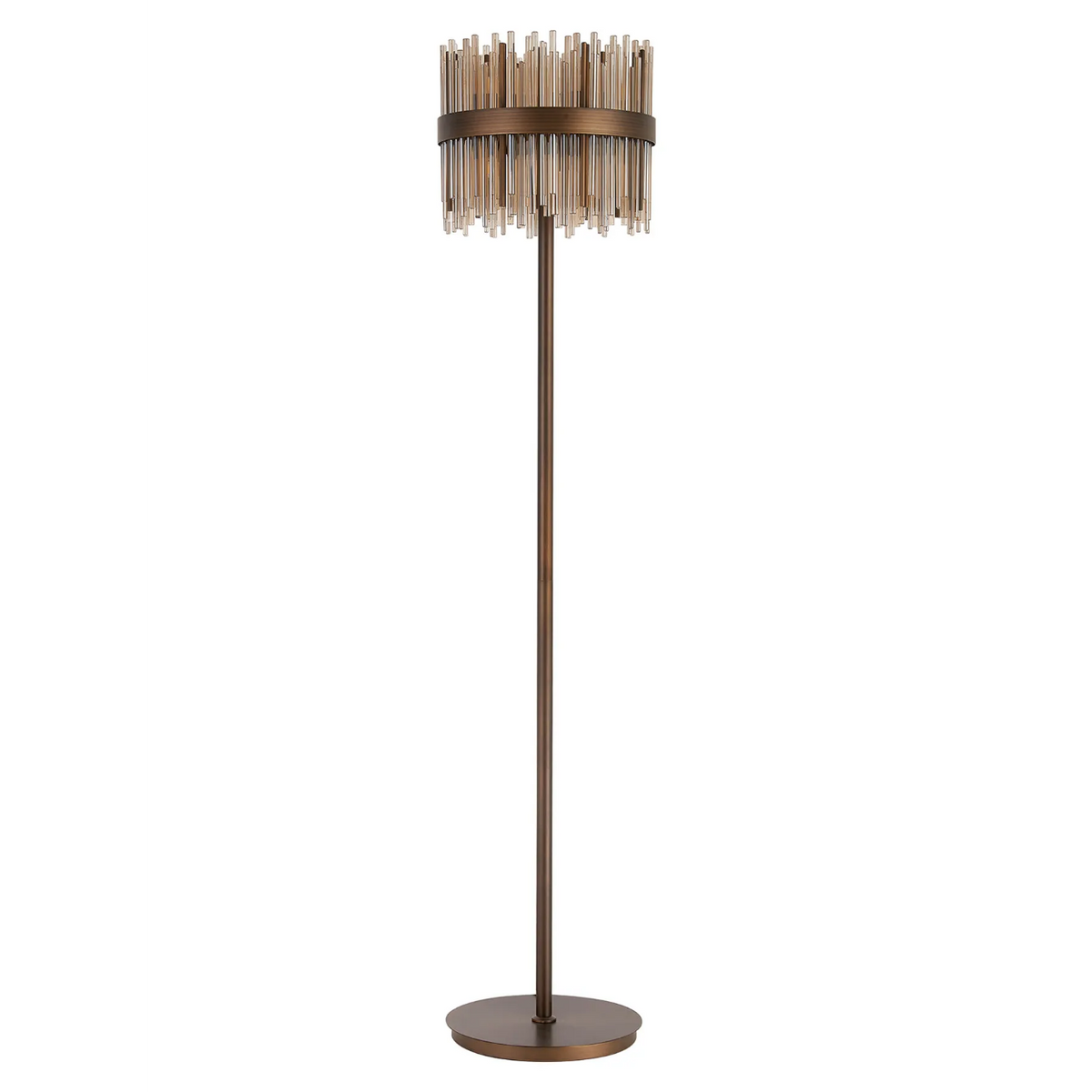 Eckington Floor Lamp in Matt Bronze with Cognac Glass Rods