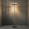 Eckington Floor Lamp in Black Chrome with Clear Glass Rods
