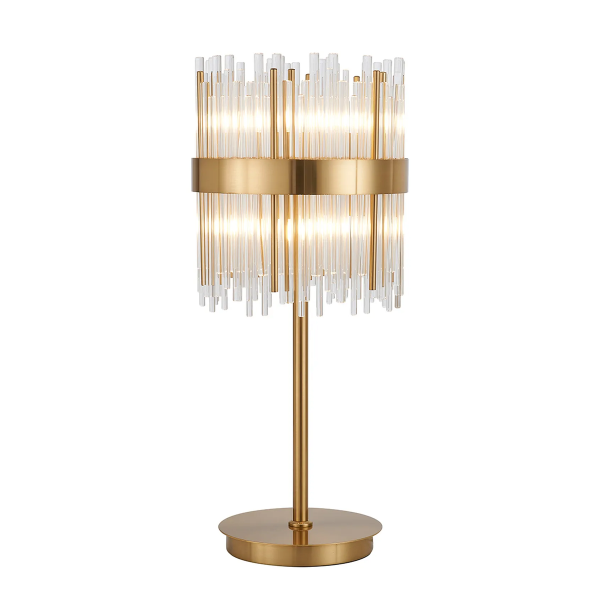 Eckington Table Lamp in Brass with Clear Glass Rods