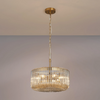 Jevington 400mm Pendant or Semi Flush in Brass with Smoke Brown Glass