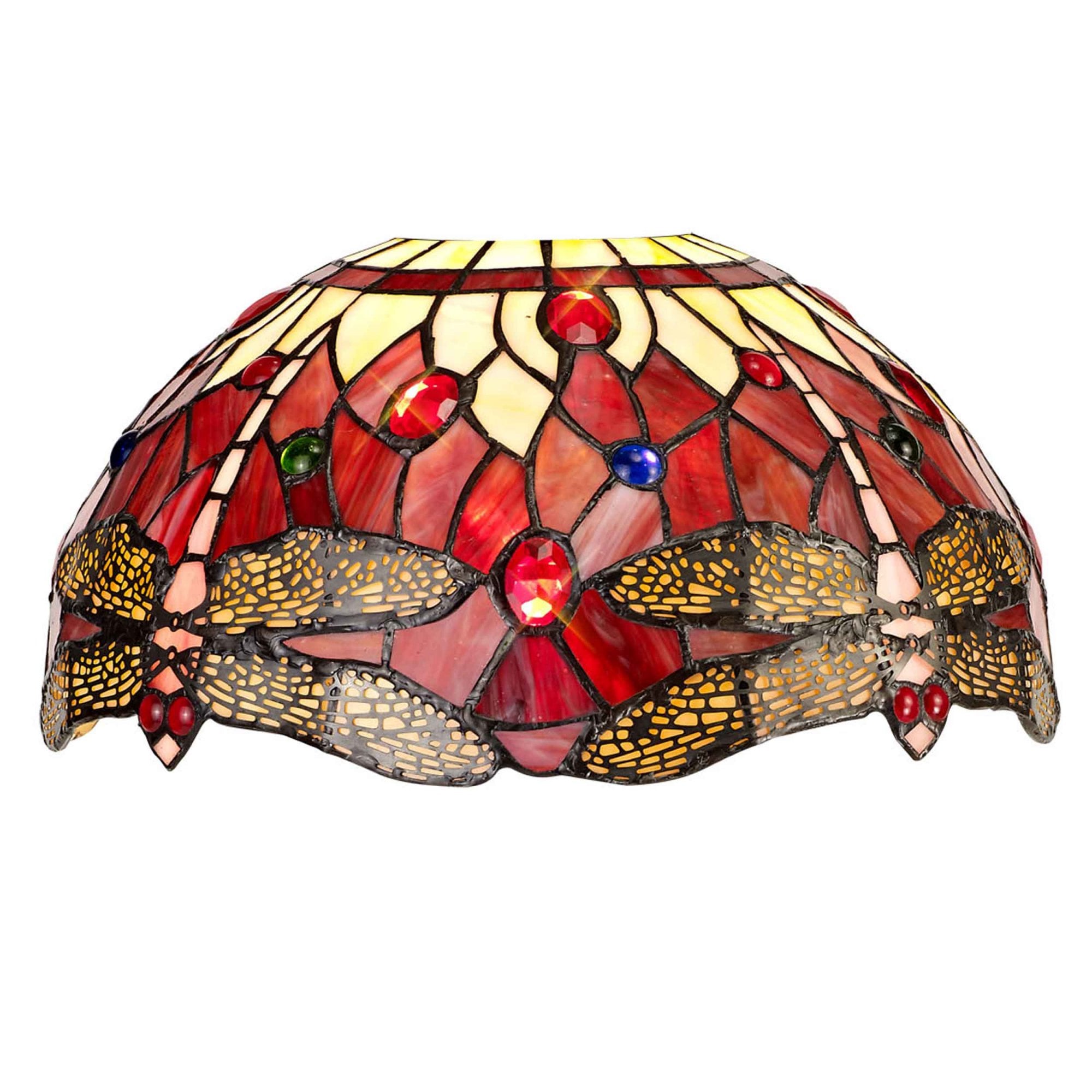 Lumiere Loddiswell Tiffany 30cm Shade Only in Purple Pink and Crystal ...