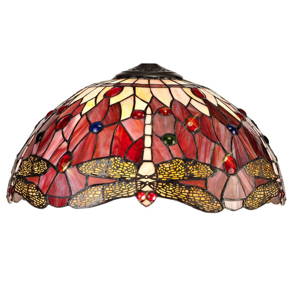 Loddiswell Tiffany 40cm Shade Only in Purple Pink and Crystal