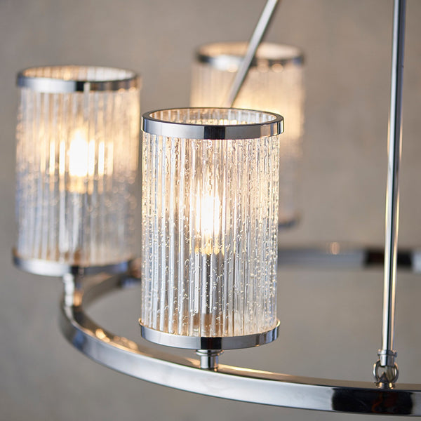 Easton Six Light Pendant in Bright Nickel