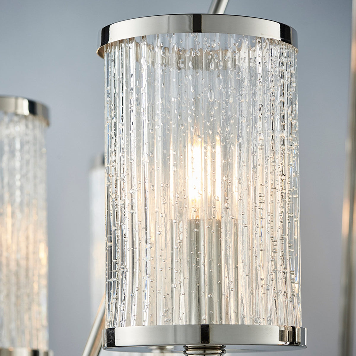 Easton Six Light Pendant in Bright Nickel